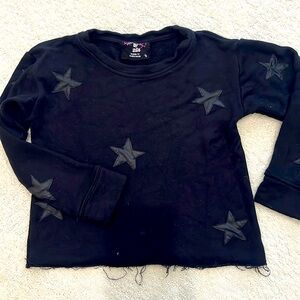 Flowers by Zoe FBZ cropped long sleeve tee with embroidered patches